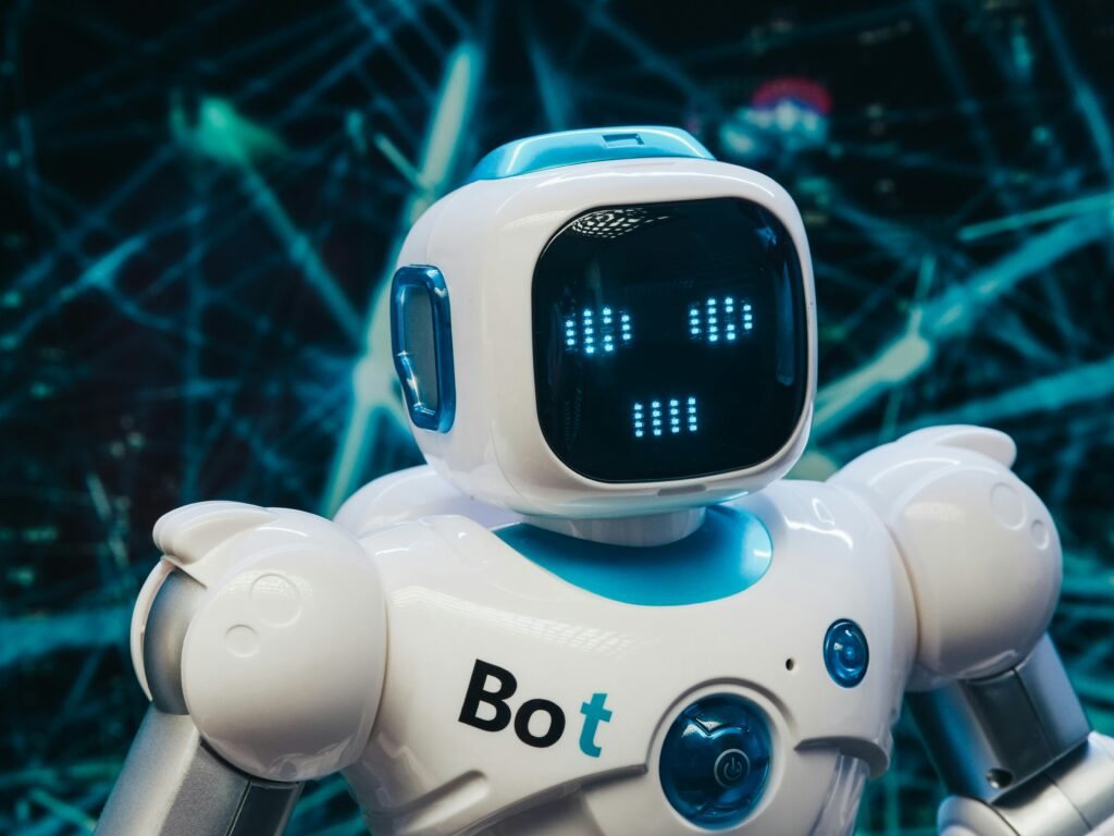 روبوت ذكاء اصطناعي متطور يعبر عن حلول التقنية الحديثة في DigitalXpro